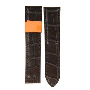 Cartier Watch Strap 4.5m x 82.55m Brown Crocodile Leather Band Deployment Buckle